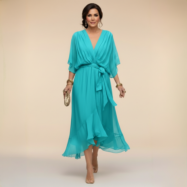 Dabrowska | V- Neck Midi sukienka