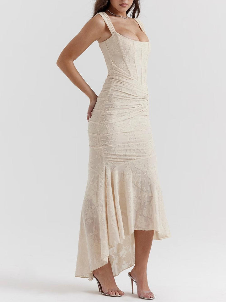 Dabrowska | Lace Fishtail Midi Dress