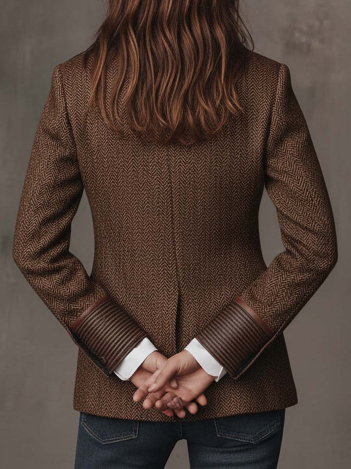 Hanna | Blazer w Jodełkę z Panelami