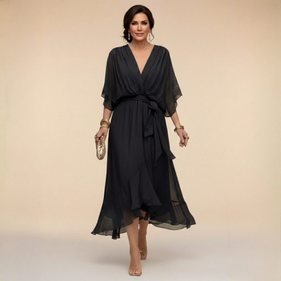 Dabrowska | V- Neck Midi sukienka