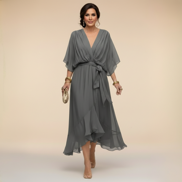Dabrowska | V- Neck Midi sukienka