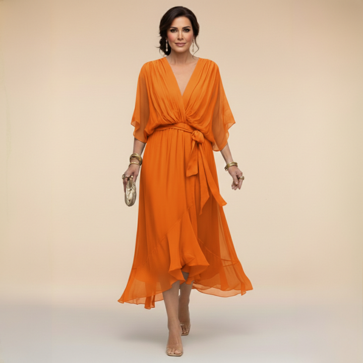Dabrowska | V- Neck Midi sukienka