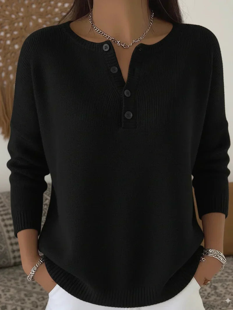 Hanna | Sweter Henley na Guziki