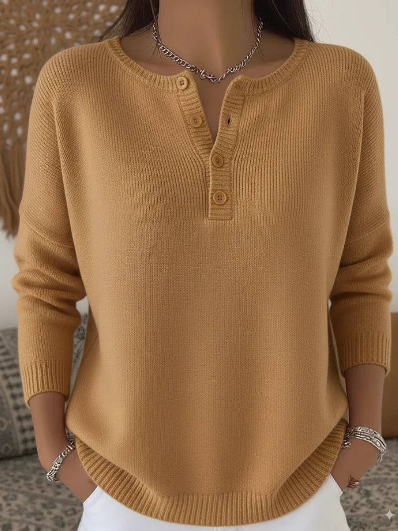 Hanna | Sweter Henley na Guziki