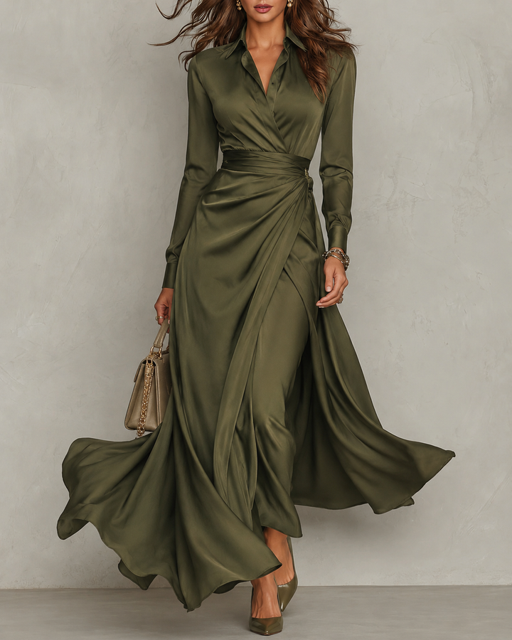 Dabrowska | Zielony Wrap Maxi sukienka