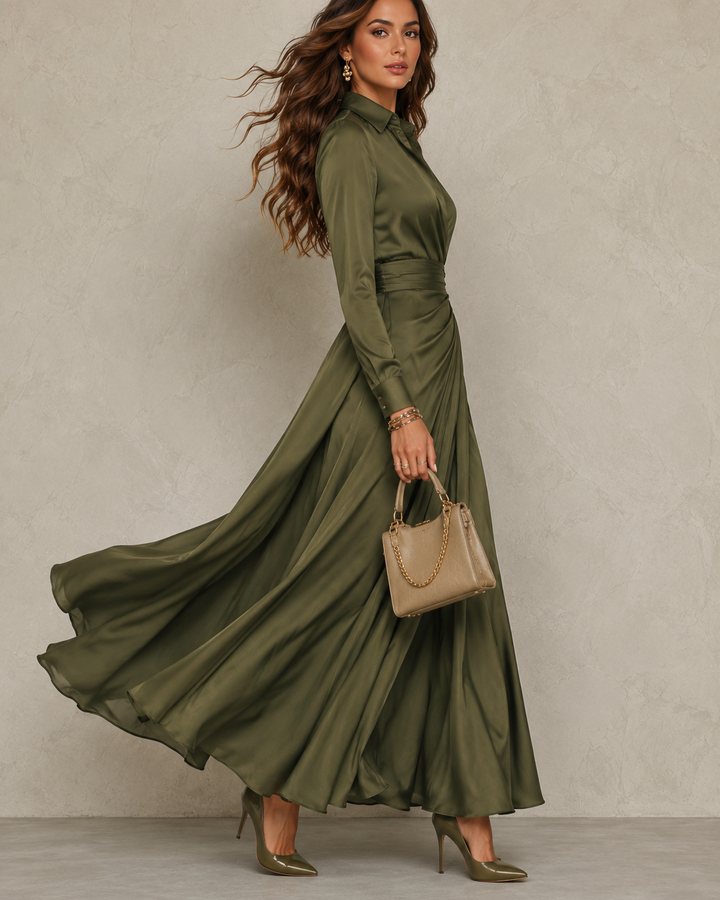 Dabrowska | Zielony Wrap Maxi sukienka
