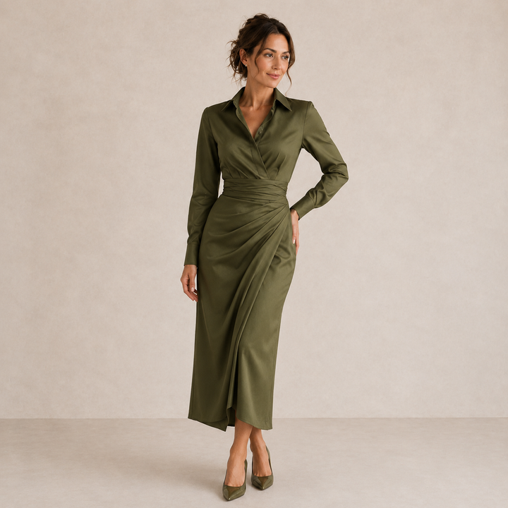 Dabrowska | Zielony Wrap Maxi sukienka