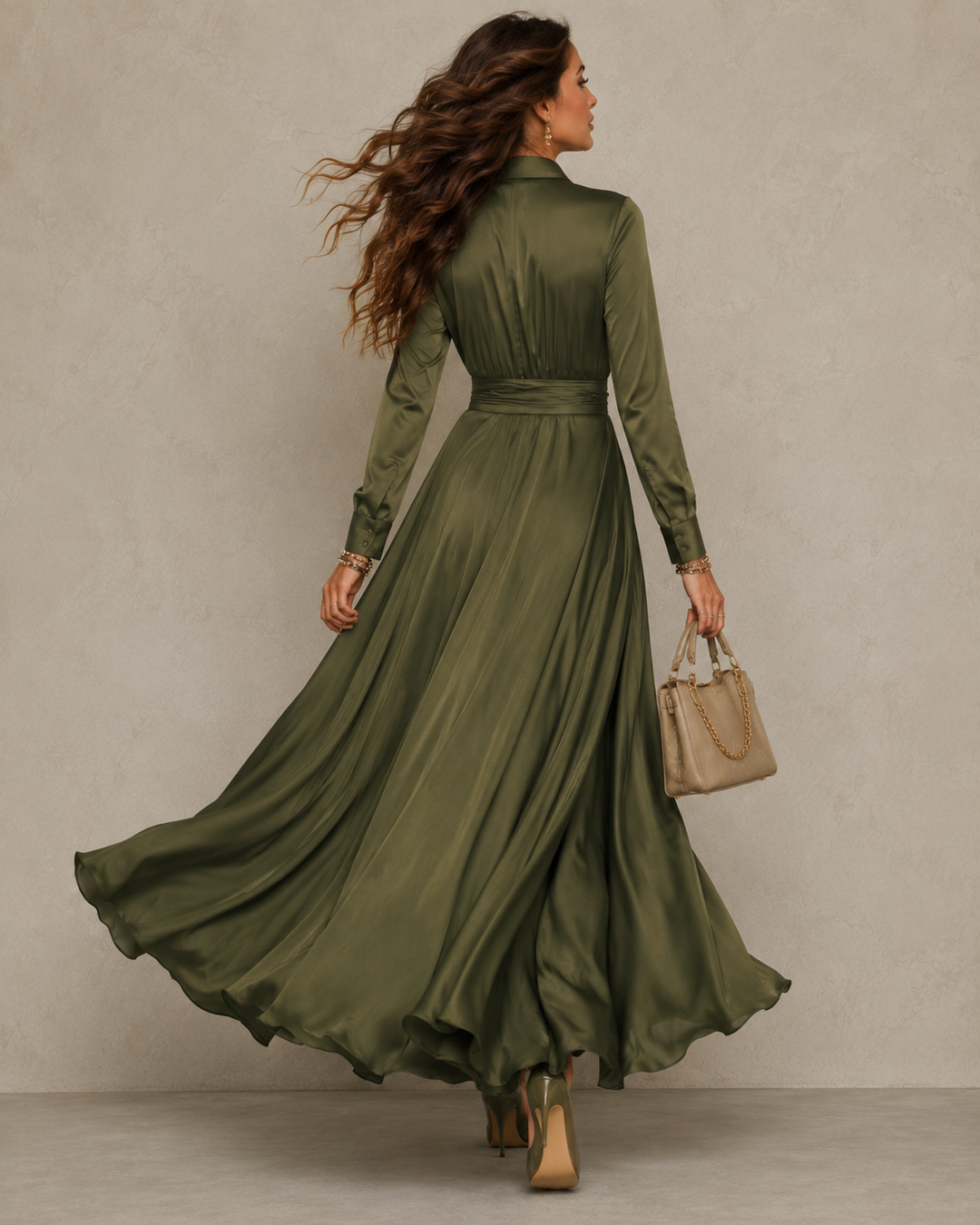 Dabrowska | Zielony Wrap Maxi sukienka