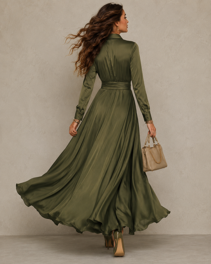 Dabrowska | Zielony Wrap Maxi sukienka