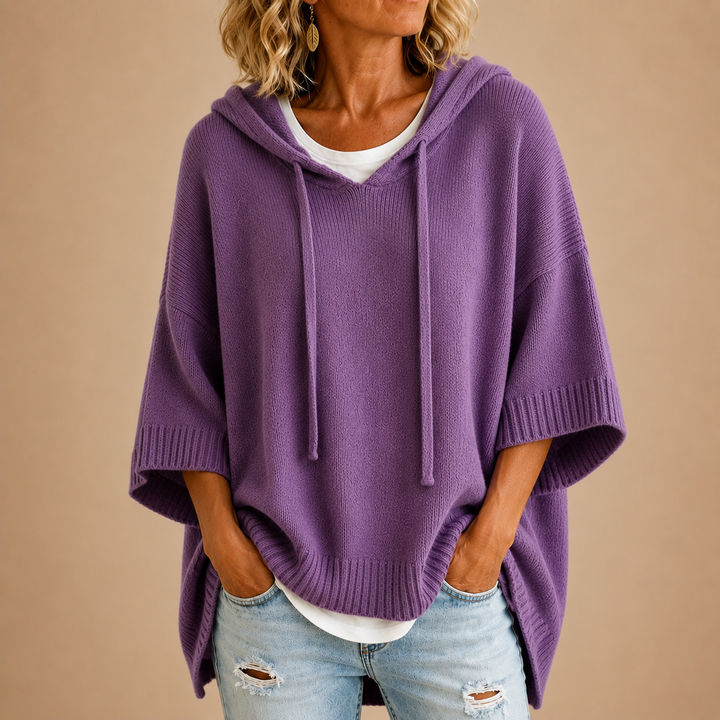 Flora | Sweter oversize z kapturem