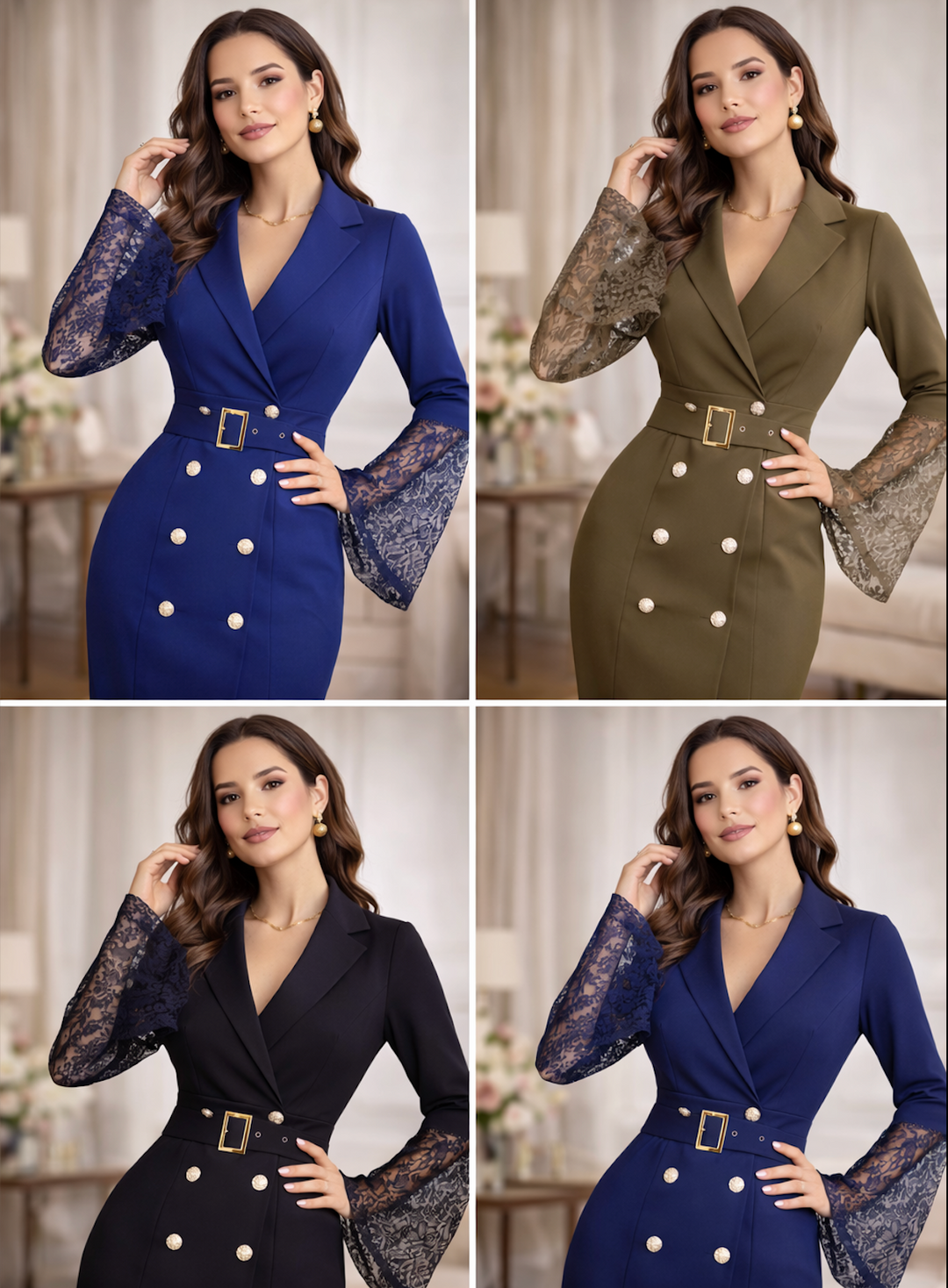 Dabrowska | Sukienka Lace- Sleeve Midi
