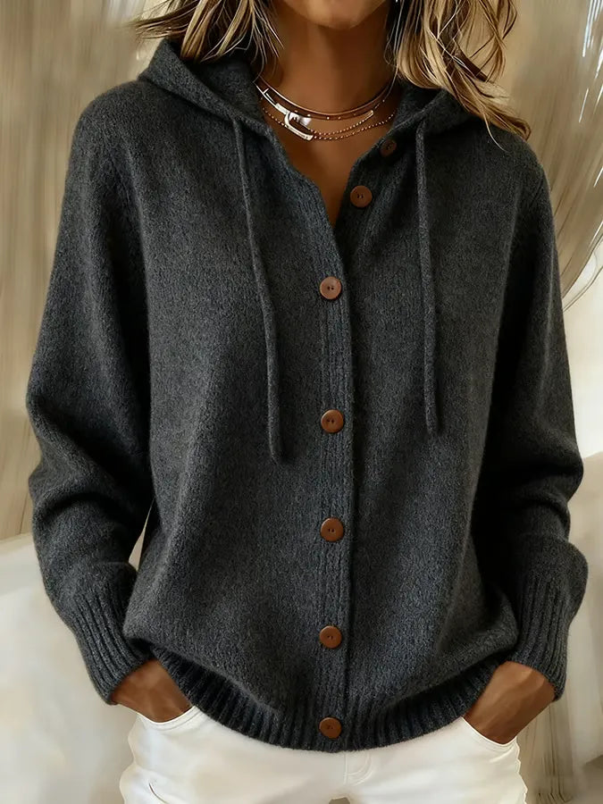 Bogusia | Przytulny Kardigan Hoodie z Guzikami