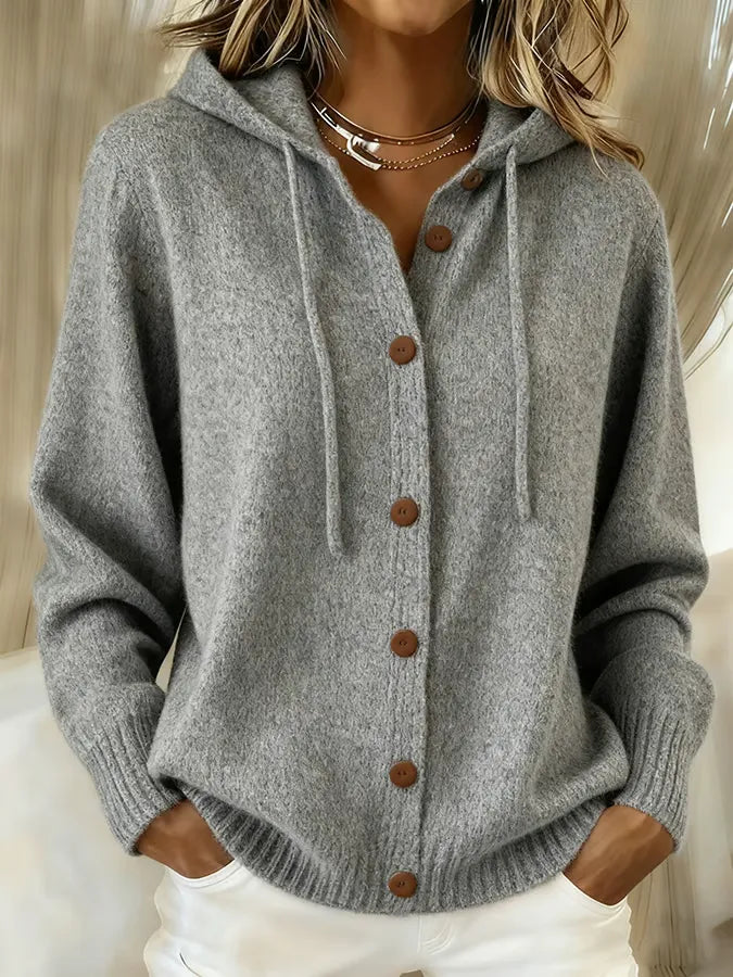 Bogusia | Przytulny Kardigan Hoodie z Guzikami