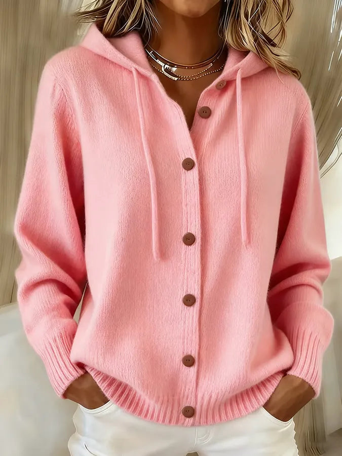 Bogusia | Przytulny Kardigan Hoodie z Guzikami
