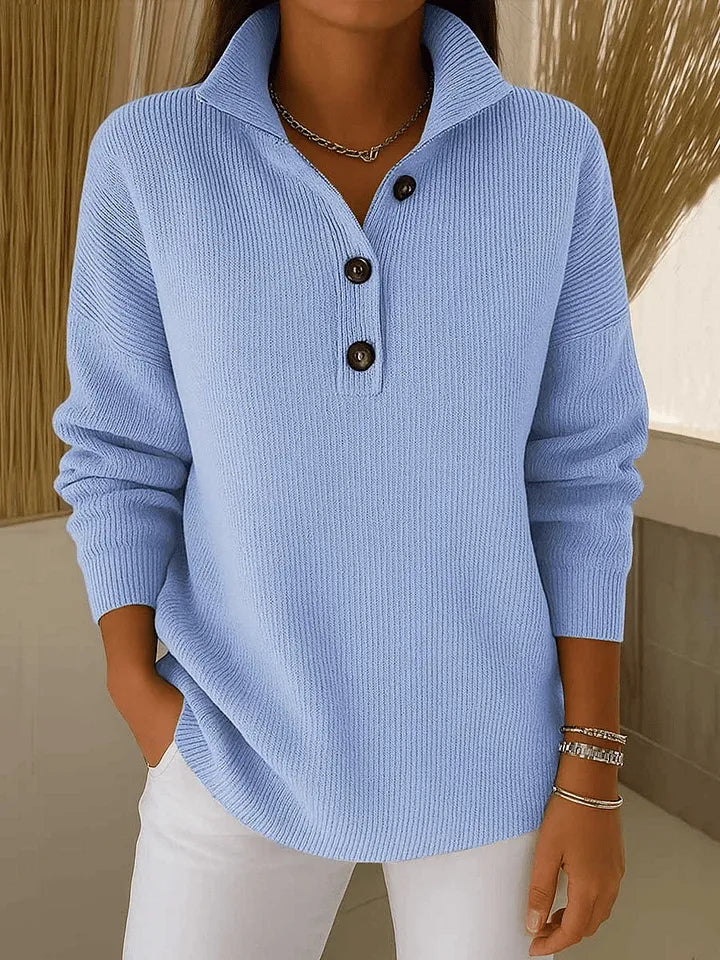 Flora | Sweter Polo z Dekoltem V