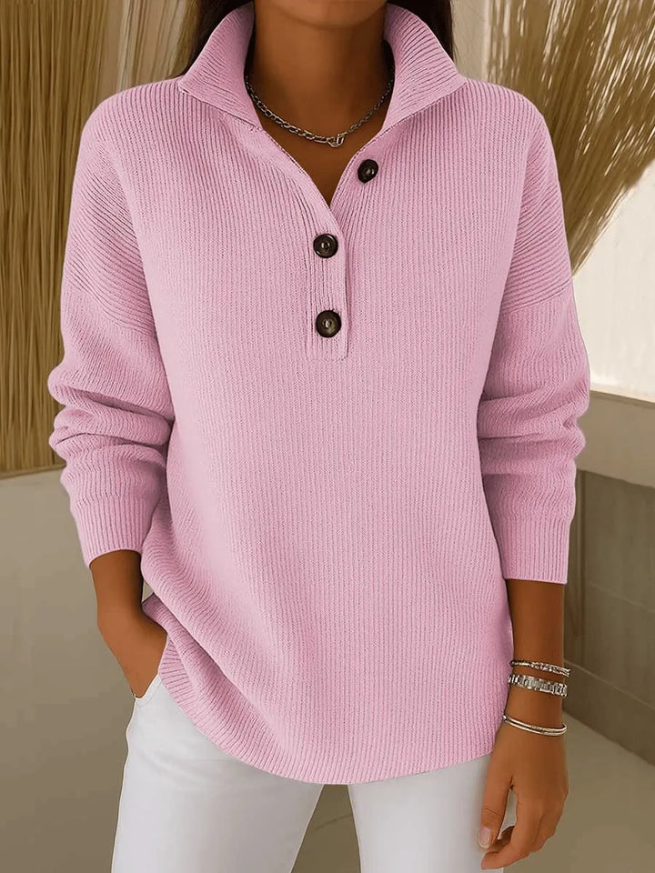 Flora | Sweter Polo z Dekoltem V