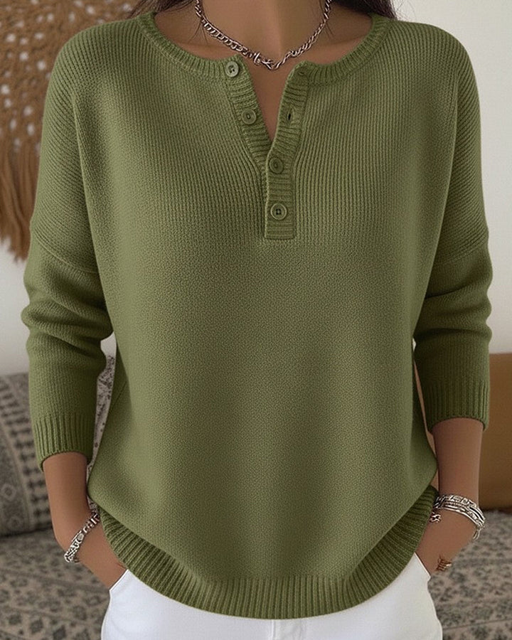 Hanna | Sweter Henley na Guziki