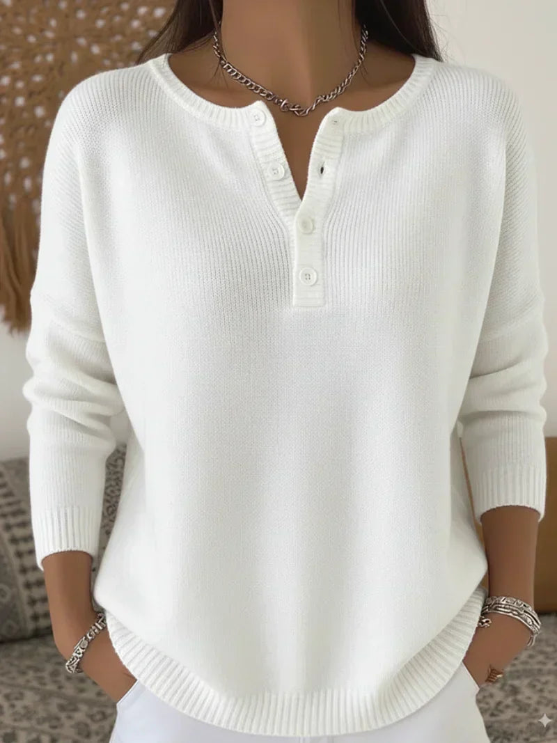 Hanna | Sweter Henley na Guziki