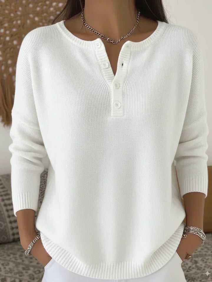 Hanna | Sweter Henley na Guziki