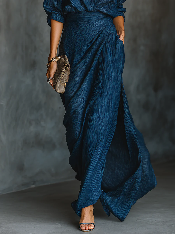 Celina | Elegancki Komplet Bluzki i Sukienki Maxi
