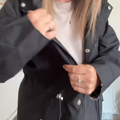 Laura | Wodoodporny Płaszcz 3w1 z Kapturem