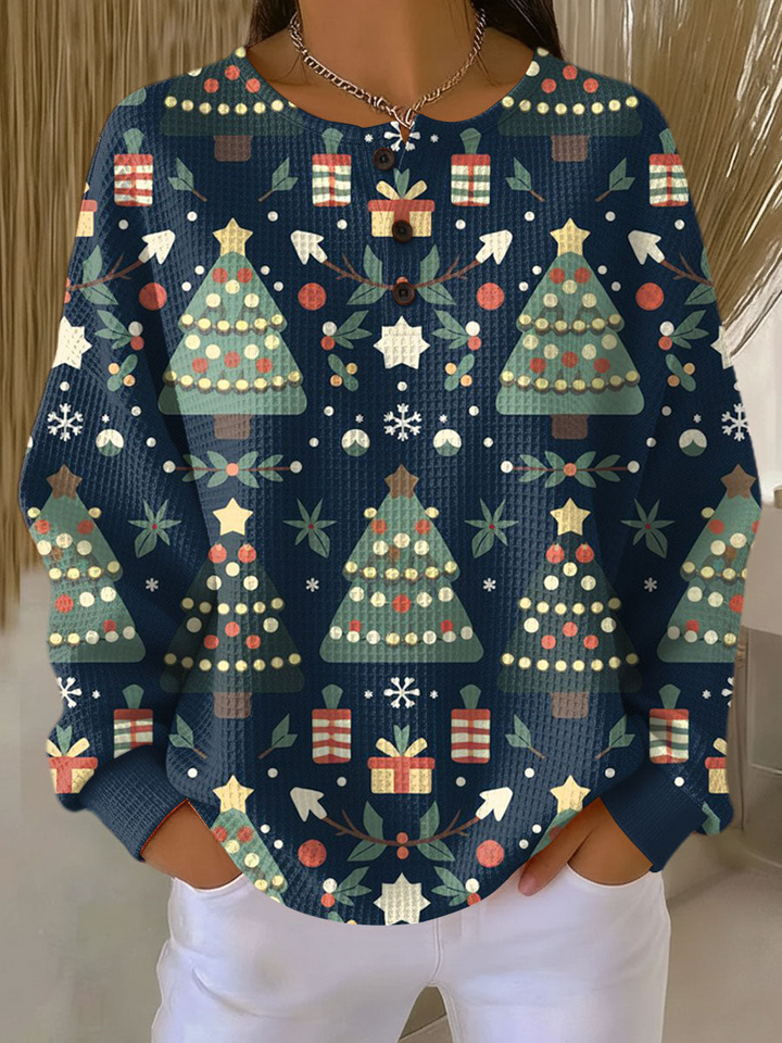 Lena | Ciepla Bluza z Dzianiny Waffle
