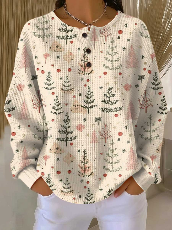 Lena | Ciepla Bluza z Dzianiny Waffle
