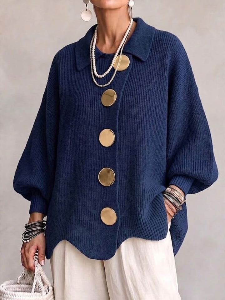 Izabela | Oversize Kardigan z Kołnierzem