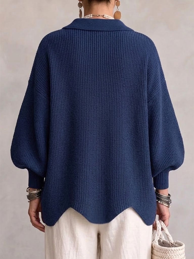 Izabela | Oversize Kardigan z Kołnierzem
